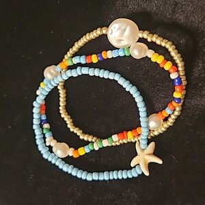 3 For $10.00 Starfish Beaded Bracelet
